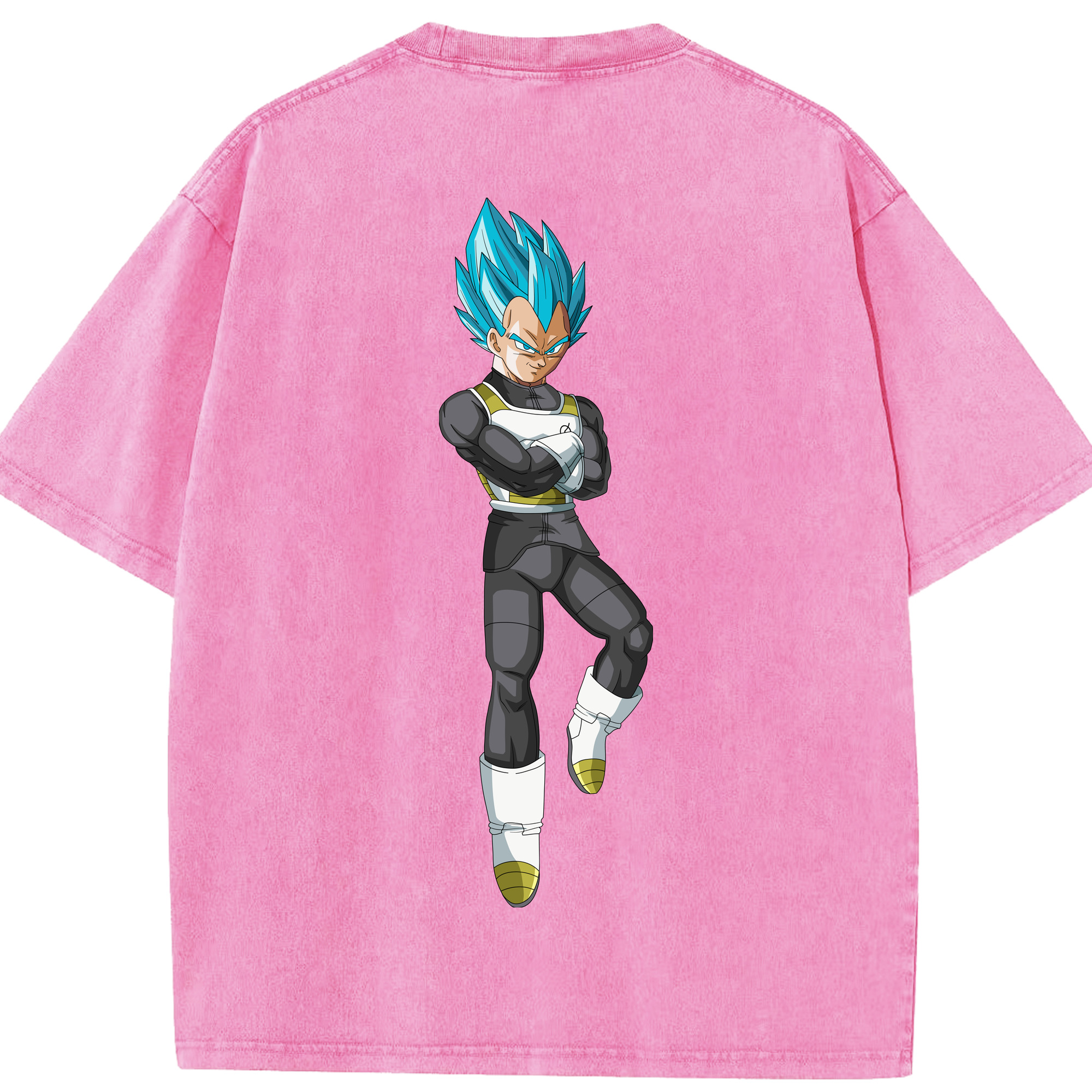 （画像用） ドラゴンボール ベジータ四世（Bejīta Yonsei）DRAGON BALL Vegeta IV 綿100% ヴィンテージ風 半袖Tシャツ（背面プリント）